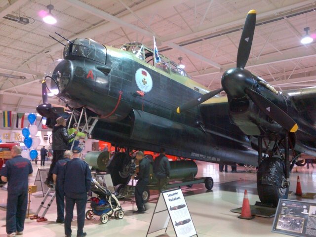 Garry_Brown's tweet photo. Up close with the Lancaster bomber at Hamilton Airport 75th Anniversary Celebration https://t.co/0G6lRwwGy1