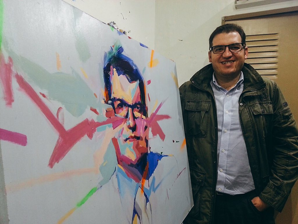 pando's tweet photo. Rozando la eternidad con el retrato del gran @_SamuelArmas_ https://t.co/zMWwTEX4PM