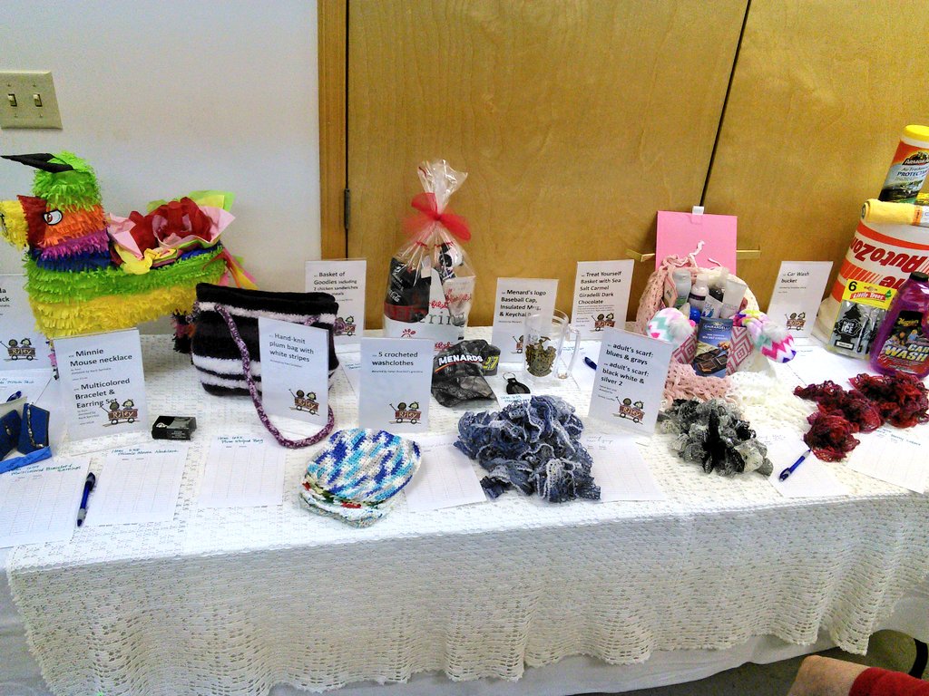 Evansvillehour's tweet photo. Silent Auction items for @RileyKids? Yeah, we have those! Come bid on them at St Peter's (Highand) UCC, Evansville. https://t.co/ZiolpbX2lw