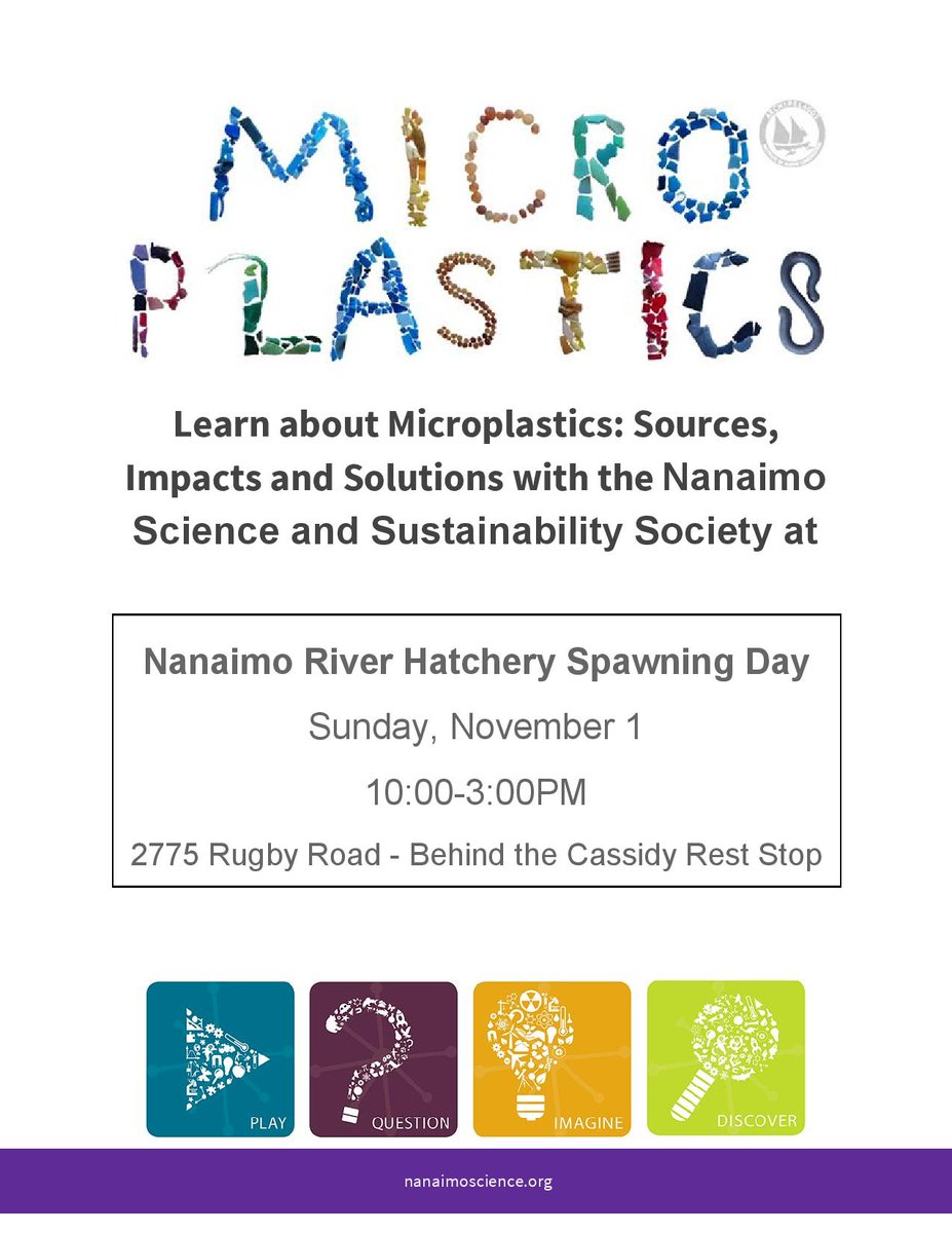 Learn about #microplastics at Nanaimo Hatchery Spawning Day Sun, Nov 1 10-3! #microbeads #nanaimo #ns3 #spawningday