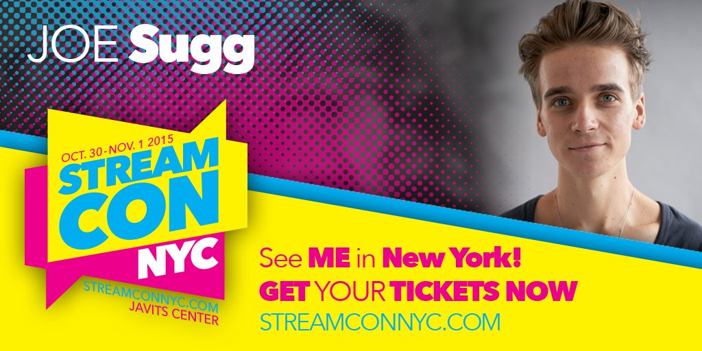 Joe_Sugg's tweet photo. RT and enter to win tickets to see me at #StreamConNYC on Oct 30-Nov 1! https://t.co/rI30qVKm6N https://t.co/O8iIx1KC0q