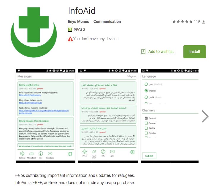 migrationaidorg's tweet photo. #infoaid new version is out. Update for new features: offline phrasebook & country channels! https://t.co/PPoK7Auvx0 https://t.co/cLAAKblfMP