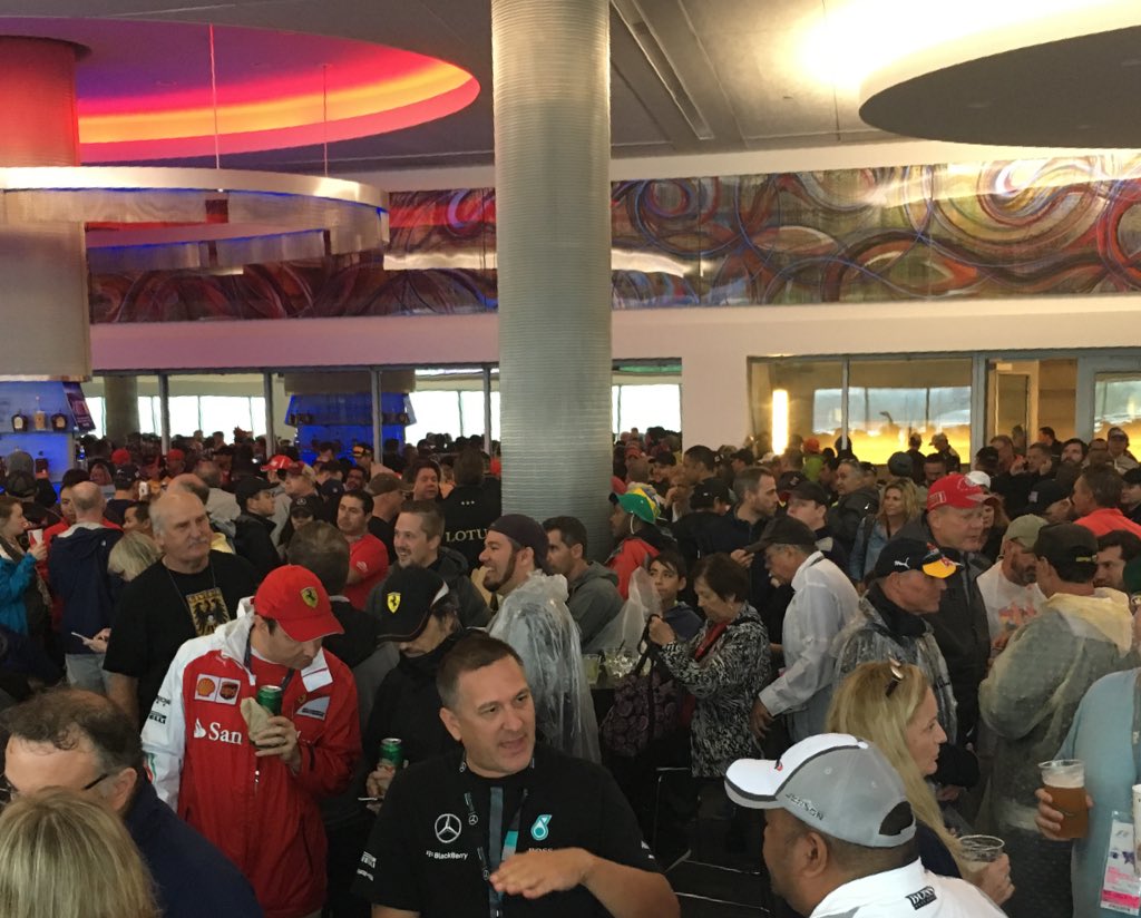 graphex's tweet image. Velocity bar in the grandstands is the driest place #usgp