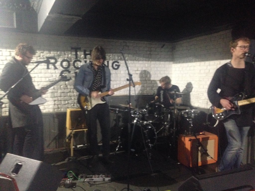 OxjamSheffield's tweet photo. .@TheMilkCrisis sounding great in sound check, kicking off precedings @__RockingChair at 750 👌🏻🎸 https://t.co/QnoabzbJt8
