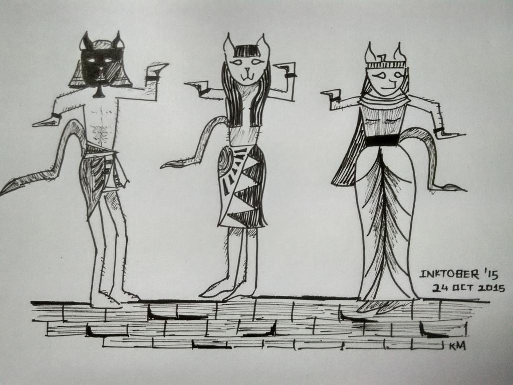 bandagegirl2000's tweet photo. Day18 #Inktober2015 : #catsdancing
#egyptiancat #sketch #illustration #sketchbook #weirdart https://t.co/qdfygUOox9