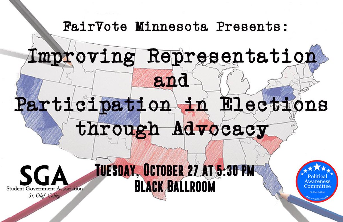 StOlafPolitics's tweet photo. FairVote Minnesota will present on its efforts in increasing election fairness! #PACWeeklyDinner https://t.co/QblwezTYYU