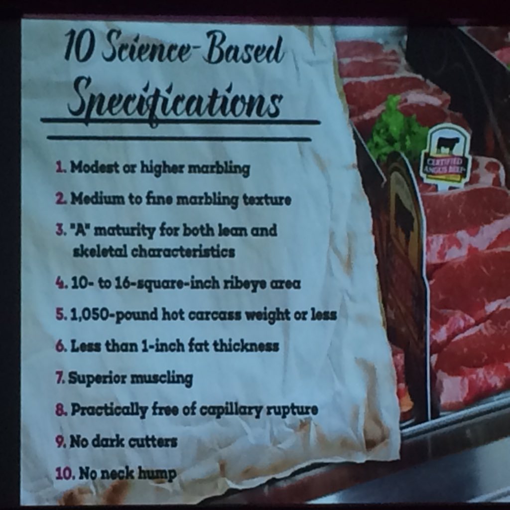 tammiribey's tweet photo. Specifications for CAB brand #was2015  @cdnangus https://t.co/953mcbinVb
