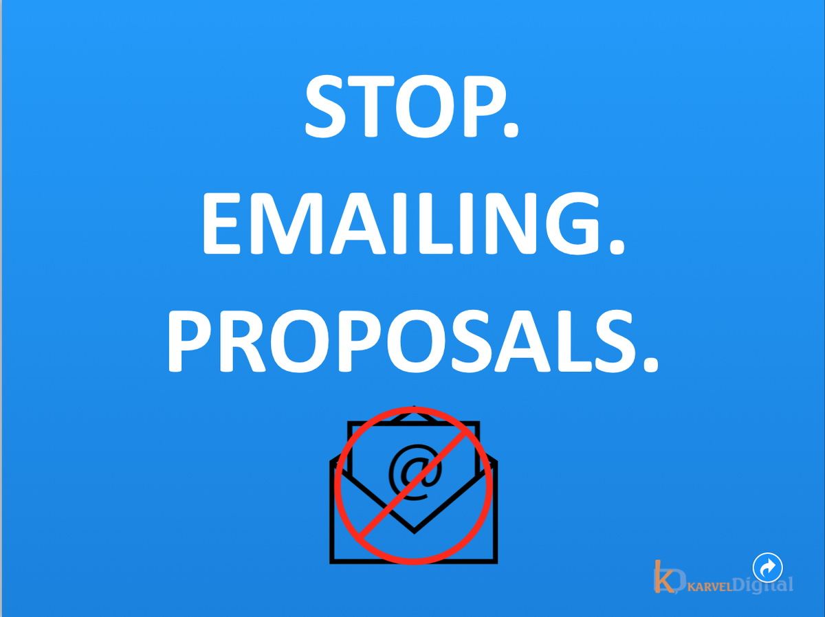 KarvelDigital's tweet photo. Stop emailing proposals! This one is for you @brentweaver #wpfreedom #wcpdx https://t.co/den3ERy6xV