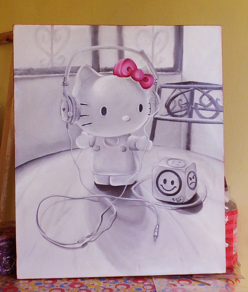 NancyTorresArt's tweet photo. Pinturita de hello kitty :3 https://t.co/FL35nZgPMu