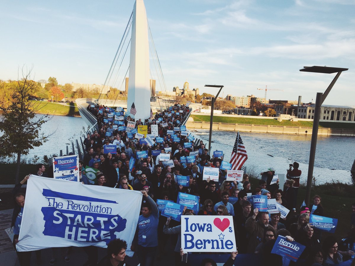BernieSanders's tweet photo. What this campaign is about is standing up and taking back our government from a handful of billionaires. #IDPJJ https://t.co/SWR7LQZm0w