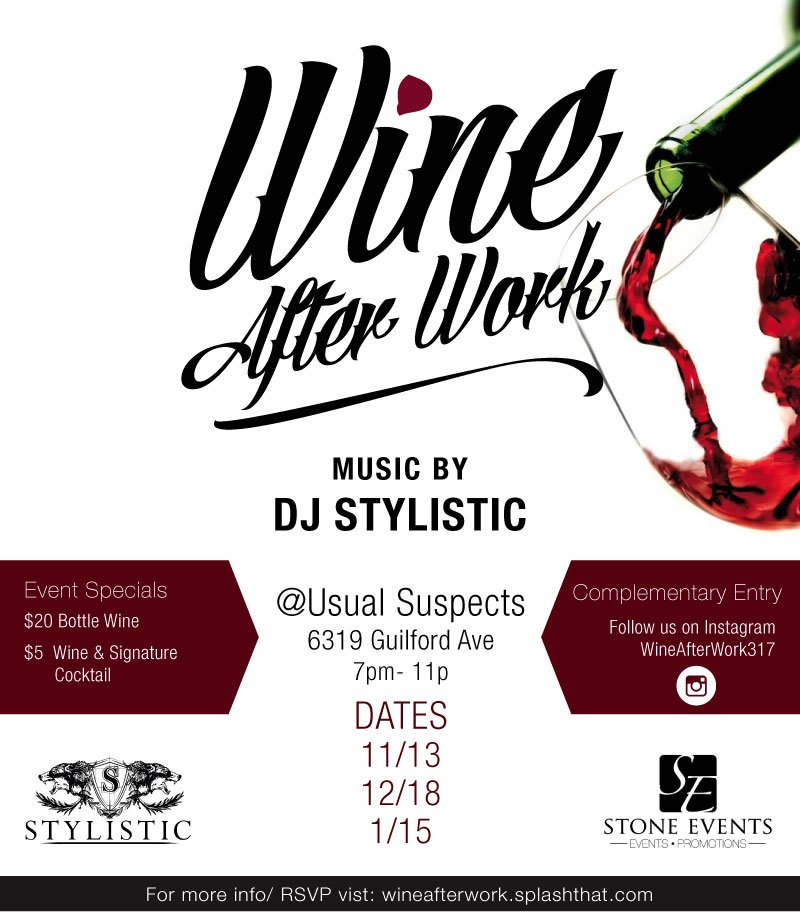 _itskeesha_'s tweet photo. WINE AFTER WORK #StoneEvent #DJStylistic #UsualSuspects #BroadRipple #Indy #Networking #FoodAndDrinks #Music https://t.co/XgwRCDmUh7