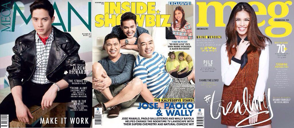 ShowbizBanter's tweet photo. The Kalyeserye team gracing some of the best selling magazines in the metro. Congratulations!  #GodGaveUsALDUB https://t.co/eBuWY9wZP5