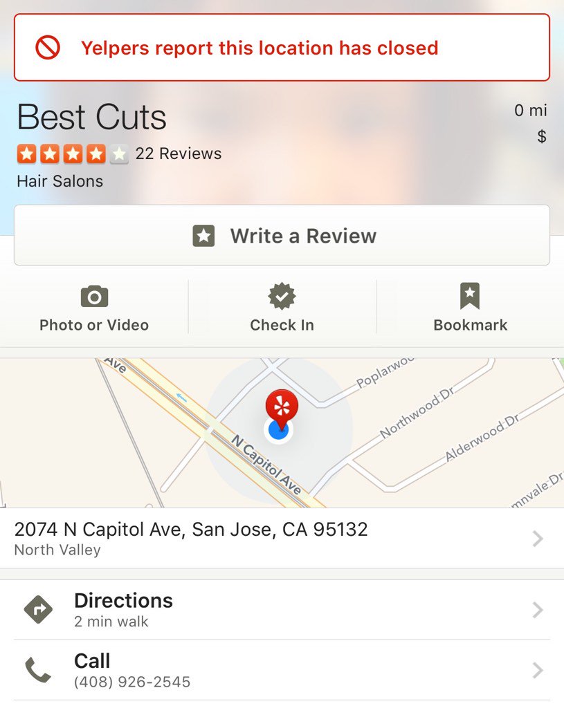 Recomonk's tweet photo. @Yelp no this location is NOT closed and there is no way for me to tell you that in the app https://t.co/rvh8w2t6ep