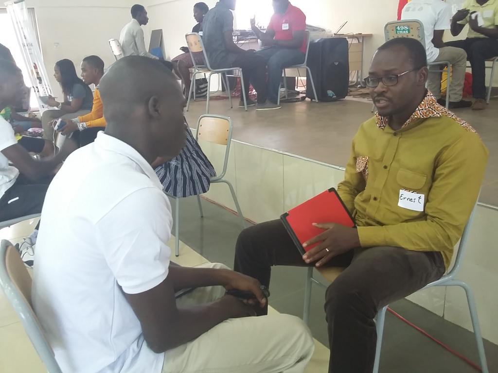 BarCampHo's tweet photo. Ernest Gavor @ekegav of #233apps mentoring @ Barcamp Ho. Talked about app development & their #MojaApp. #bcho https://t.co/qAs7JdCE1E