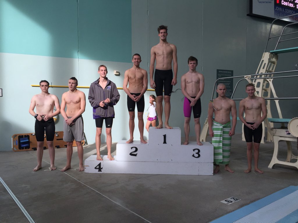 A clean sweep in the 100 Free. Glebocki 1st, Weger 2nd, Lowery 5th, Cogley 7th.