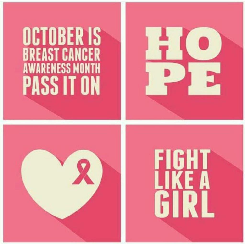#BreastCancerAwarenessMonth  #ICare #CancerIsNotTheEnd #Hope #FightLikeAGirl #PassItOn