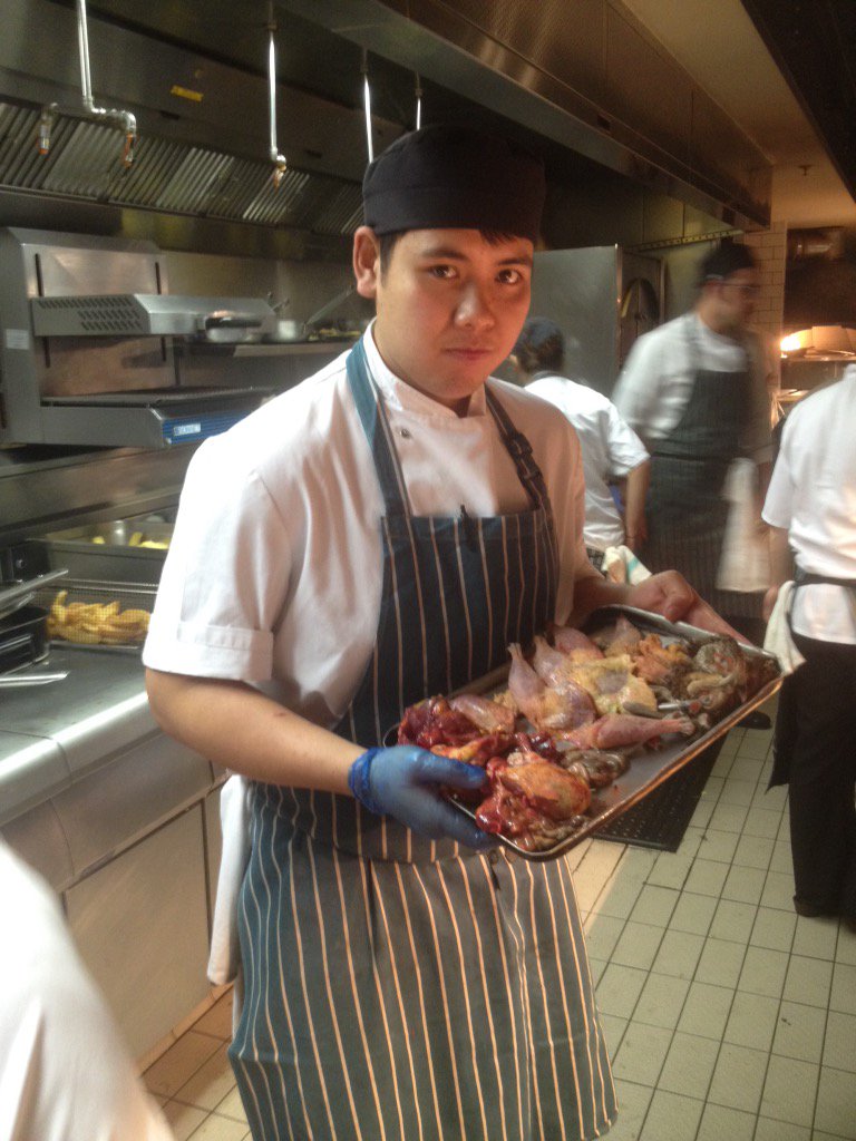 @breadstkitchen apprentice Anucha practicing his dish for the game to eat final on Tuesday @GordonRamsay @UWLAppChef