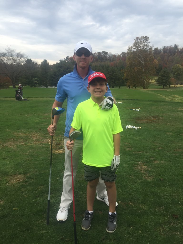 wells2000's tweet photo. @JFunkGOLF ...good day at course...big thrill for little man https://t.co/7ljj1zRO27