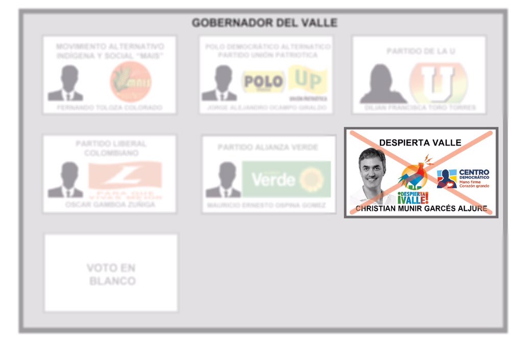 PaolaSenadora's tweet photo. A la Gobernación del Valle salgamos todos a votar por @ChriGarces y a la Asamblea por la lista @CeDemocratico! https://t.co/mmbjRlTQlQ