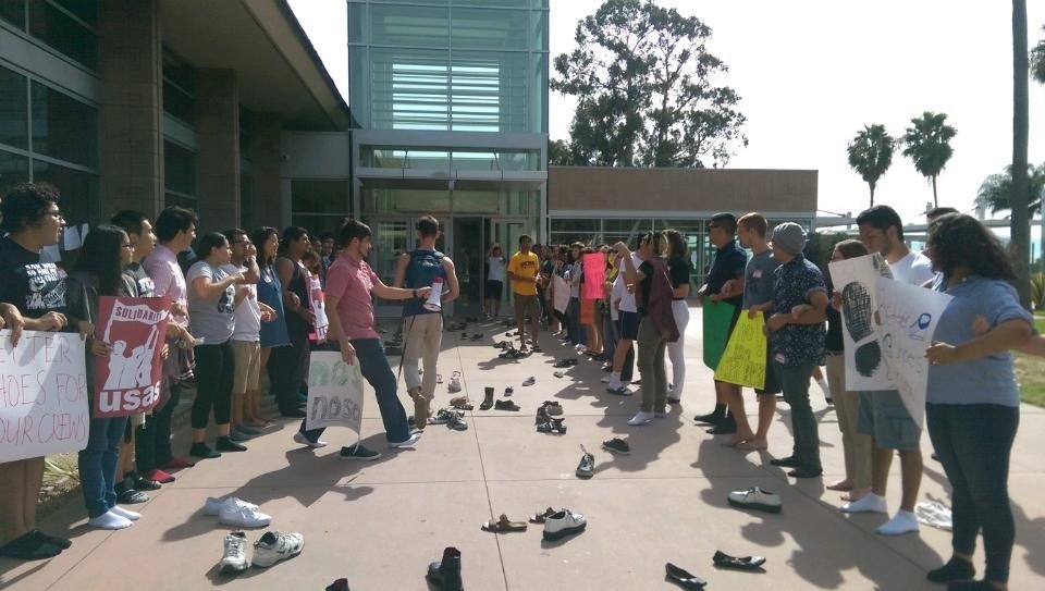 USASUCSB's tweet photo. UC step off it, put people over profit! #SLOC2015 @USAS https://t.co/U3tvpTpY44