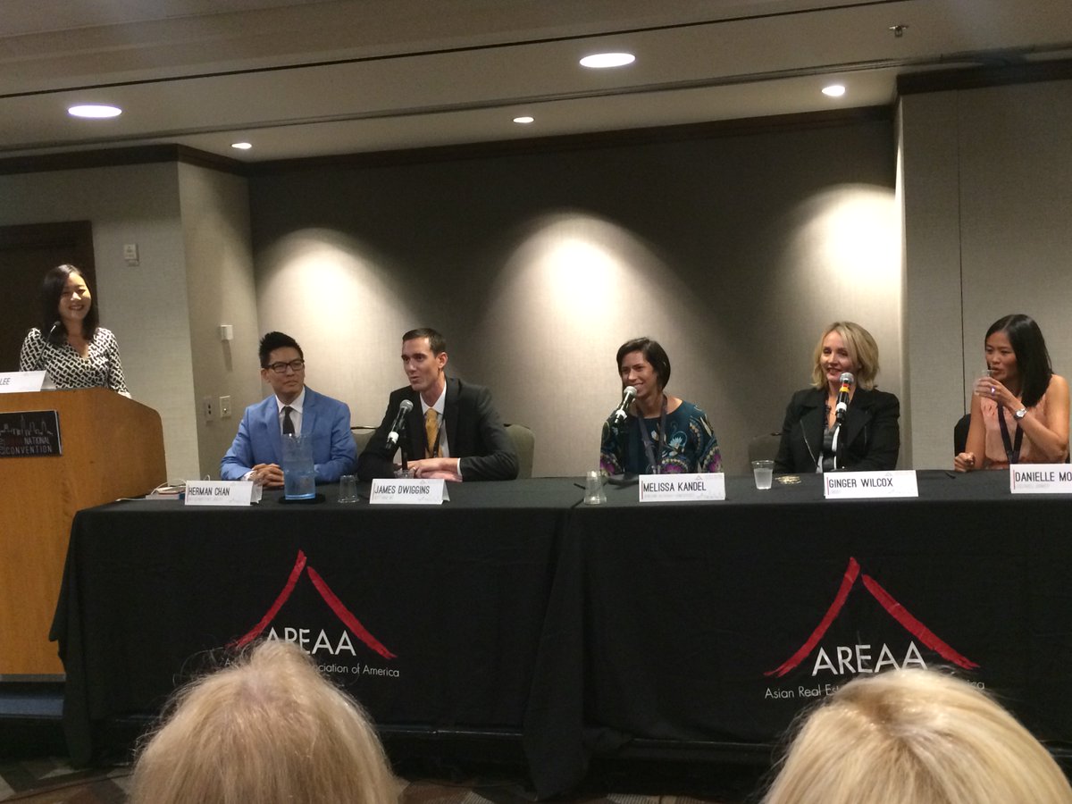sindeopro's tweet photo. @gingerw on stage w/ @misskandel, James Dwiggins from @nexthomere &amp; Danielle Moy from @coldwellbanker #AREAANC15 https://t.co/UhhDKfrURg