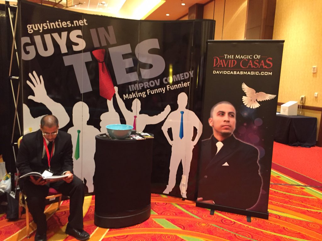 GITImprov's tweet photo. Fun showcase &amp; now prepped for our final marketplace w/@DavidCasasMagic in Booth 16! #gitimprov #theapca #apcamw15 https://t.co/3gvpc9cuQs