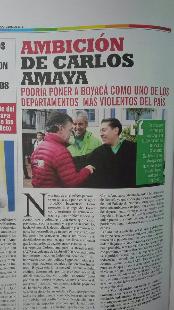 NoMasDeLoMismo5's tweet photo. @PartidoVerdeCoL @ELDIARIOBOYACA cuidado al elegir, no se dejen engañar @carlosamayar #nomasdelomismo https://t.co/eyuxBnIh4Q
