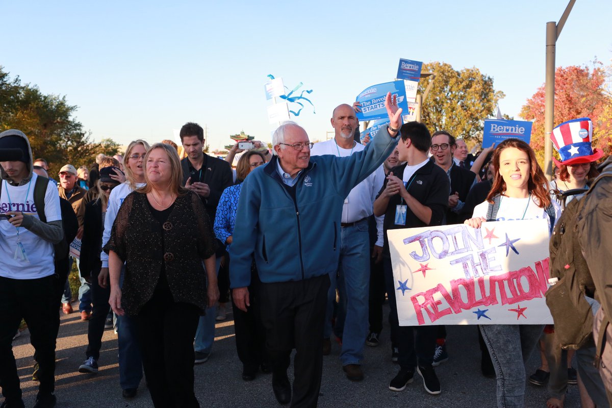BernieSanders's tweet photo. While other candidates may have more money, we have the people. Let’s show them what happens when we unite. #IDPJJ https://t.co/Aoea2lw3YY