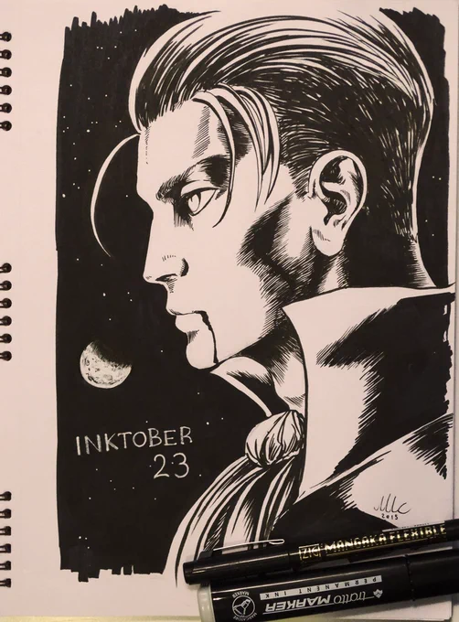 22nd INKtober. An original vampire, not so original. #Vampire #inktober #inktober2015 