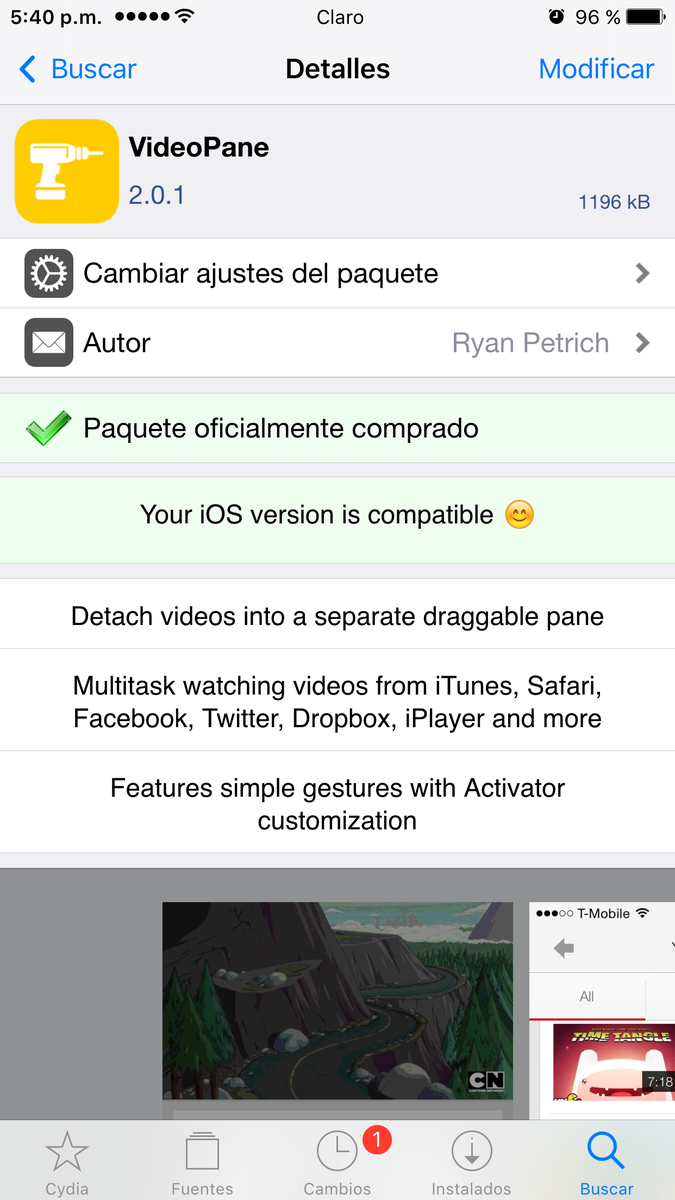 CallMe_Gerry's tweet photo. #VideoPane actualizado ahora si ya me dice que mi iOS es compatible (902) 😀 @MARCIANOPHONE @BrujaOscuraML2 @glamedag https://t.co/8PSMGZrC6W
