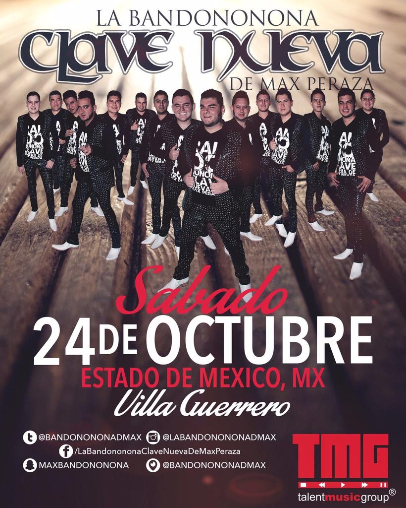 danielosuna_bcn's tweet photo. Hoy villa guerrero estado de México nos vemos #LaBandonononaClaveNueva #MaxPeraza #GiraElPatron2015 #SiSiSi #Octubre https://t.co/JSpeQhjT29