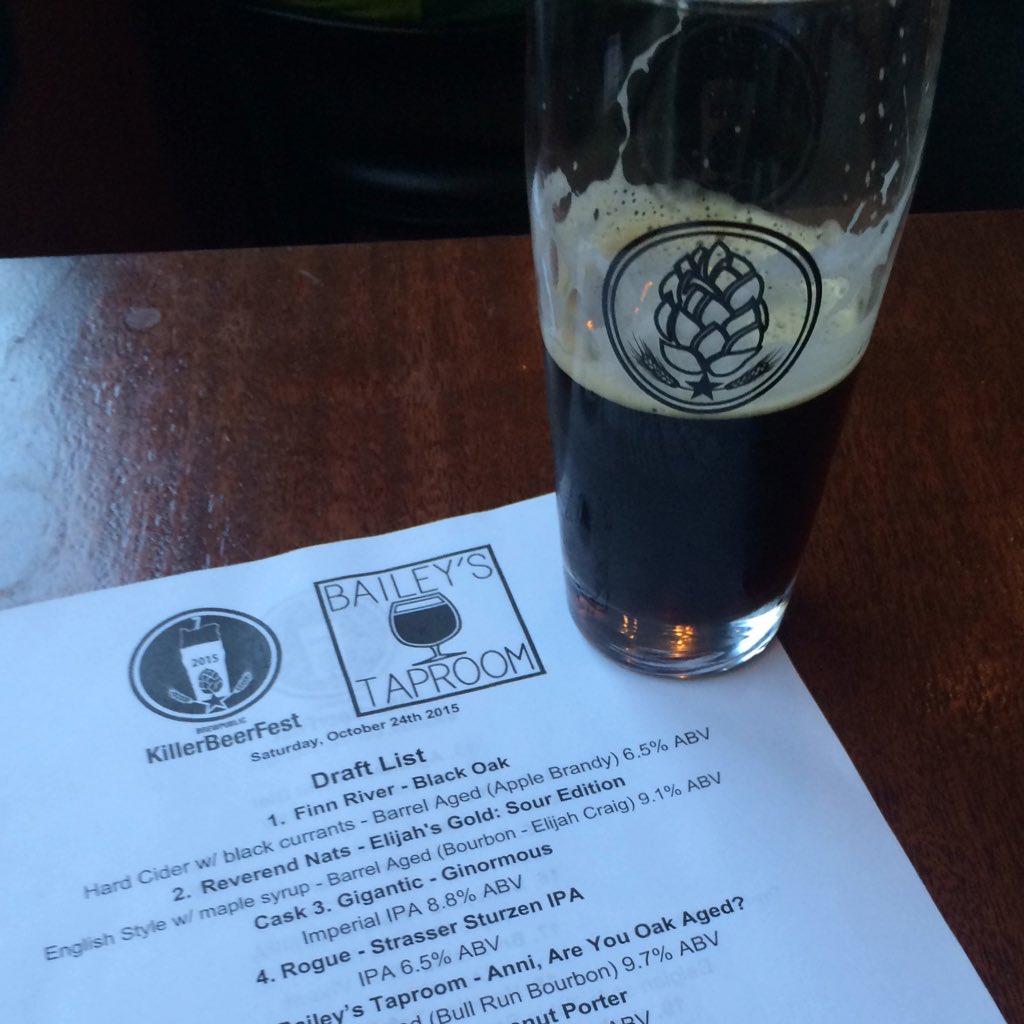 BREWPUBLIC's tweet photo. KillerBeerFest 7.0 rolls along at @baileystaproom. Join us for raffles of beer swag! #KBW15 #pdxbeer #swag https://t.co/bSHWmw3072