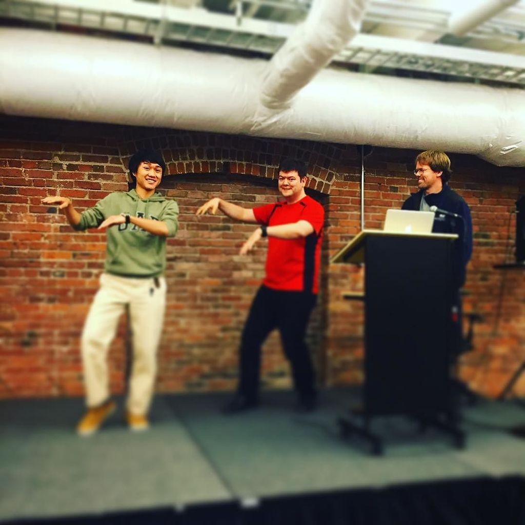 Alex_Donn's tweet photo. Team Miscommunications presenting at #kandyhack with a multiplayer game app that uses @kandy_io embedded video to e… https://t.co/kFoMDVaT45