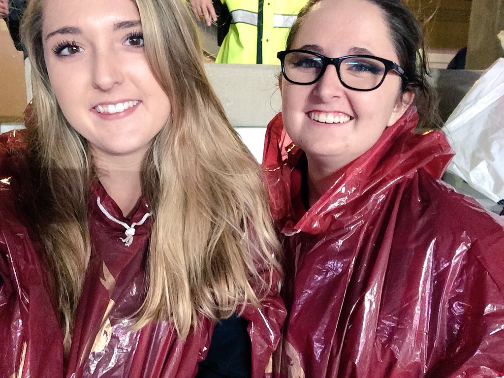 morssunshine's tweet photo. Rain or shine ❤️💛🐾#TXSTATEGAMEDAY https://t.co/x5Zz24QWNR