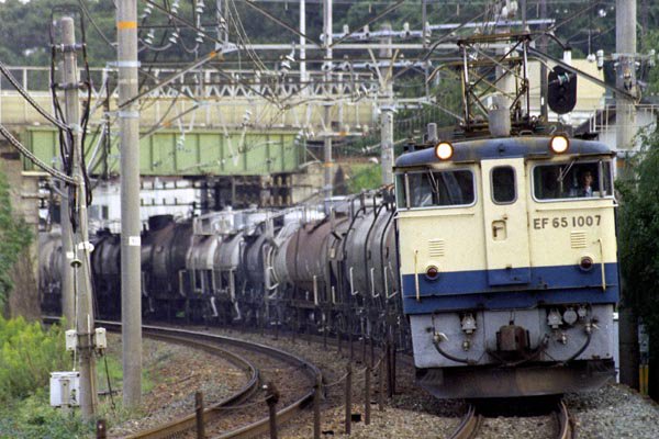 EF65-1007 専用貨物。 1996年 二川～豊橋