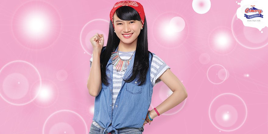 Satu titik dua koma, @MelodyJKT48 cantik siapa yang punya ya? ;p #GombalanSehatCimory