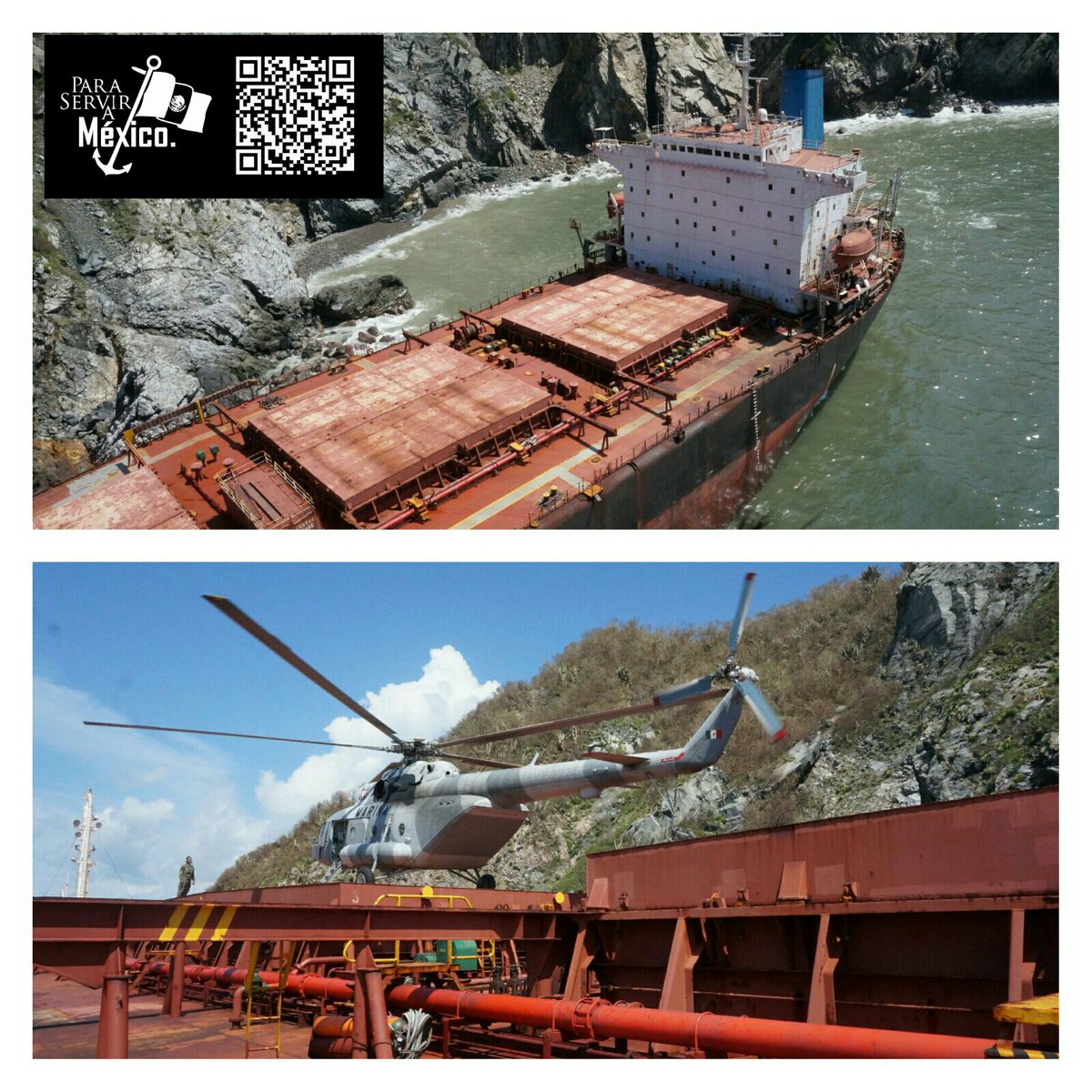 Mediante el #PlanMarina, <a href="/SEMAR_mx/">SEMAR México</a> auxilia a tripulantes de buque que encalló en costas de #Jalisco