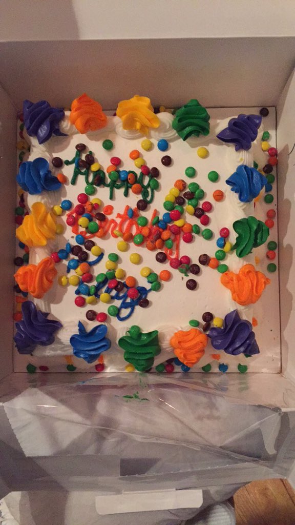 Teeqo's tweet photo. Two guys showed up with this cake for me. I actually love you guys https://t.co/ID9j6AoDHn