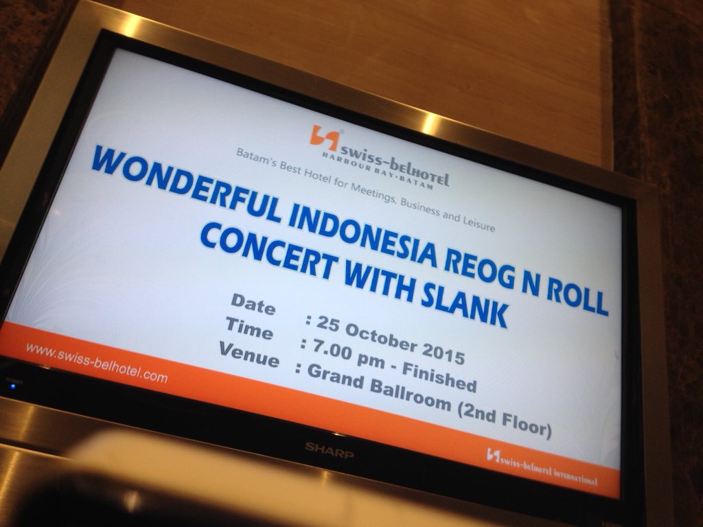 Yuks nonton konser Slank #ReogNRoll di Swiss Belhotel Harbour Bay Batam! HTM VIP: Rp. 400ribu, FESTIVAL: Rp. 150ribu
