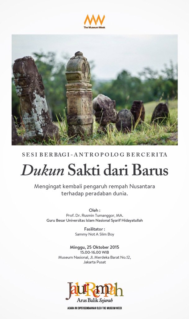 jalurrempah's tweet photo. Ada juga bahasan mengenai Barus di 'Dukun Sakti dari Barus' pada jam 3 dengan Bapak Rusmin Tumanggor. https://t.co/tb349JAUuK