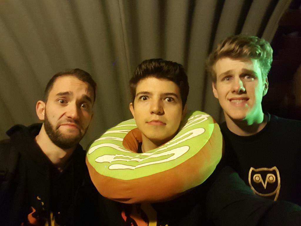 Preston's tweet photo. About to enter our first haunted house... ft. Donut https://t.co/rwfjGEr0kZ