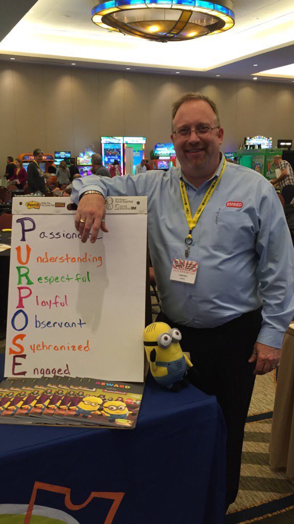 funcrusader's tweet photo. John from @EmbedCard stopped by the @RedemptionPlus booth today at Northwest Amusement Showcase #redemptionplus https://t.co/ULX3kWOcwH
