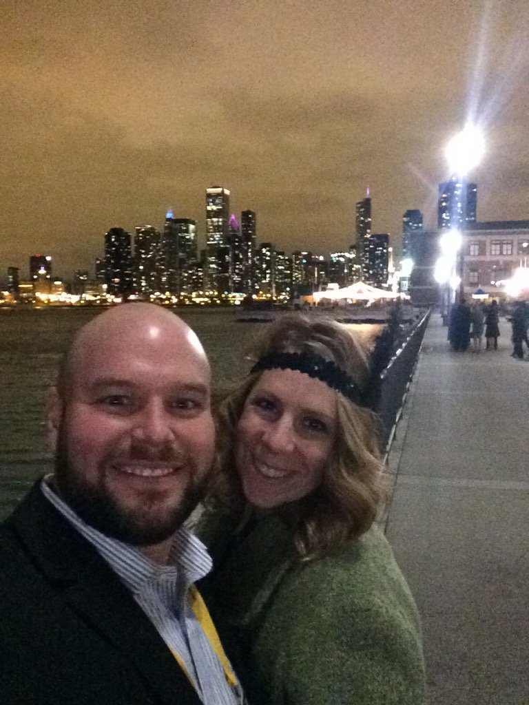 Mrs. Boyles and I with the #Chicago skyline from #navypier #PTDA15IS #BFGoodtimes