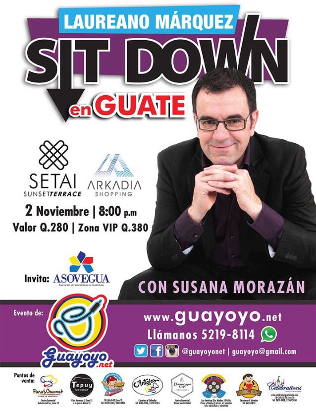 VEGUATE's tweet photo. Nos cuentan que se agotron las entradas generales para @laureanomar 
SOLO QUEDAN VIP
#LaureanoEnGUATE https://t.co/CRy776aHxA