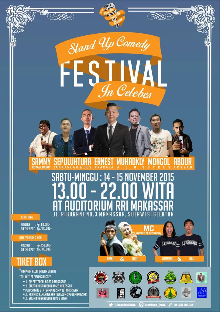 AnjasChambank's tweet photo. 19 hari lagi, jadilah saksi event Stand Up Comedy Terbesar Indonesia Timur!! dapat kabar kalo tiket kian menipis :D https://t.co/Wf20Gs75S8
