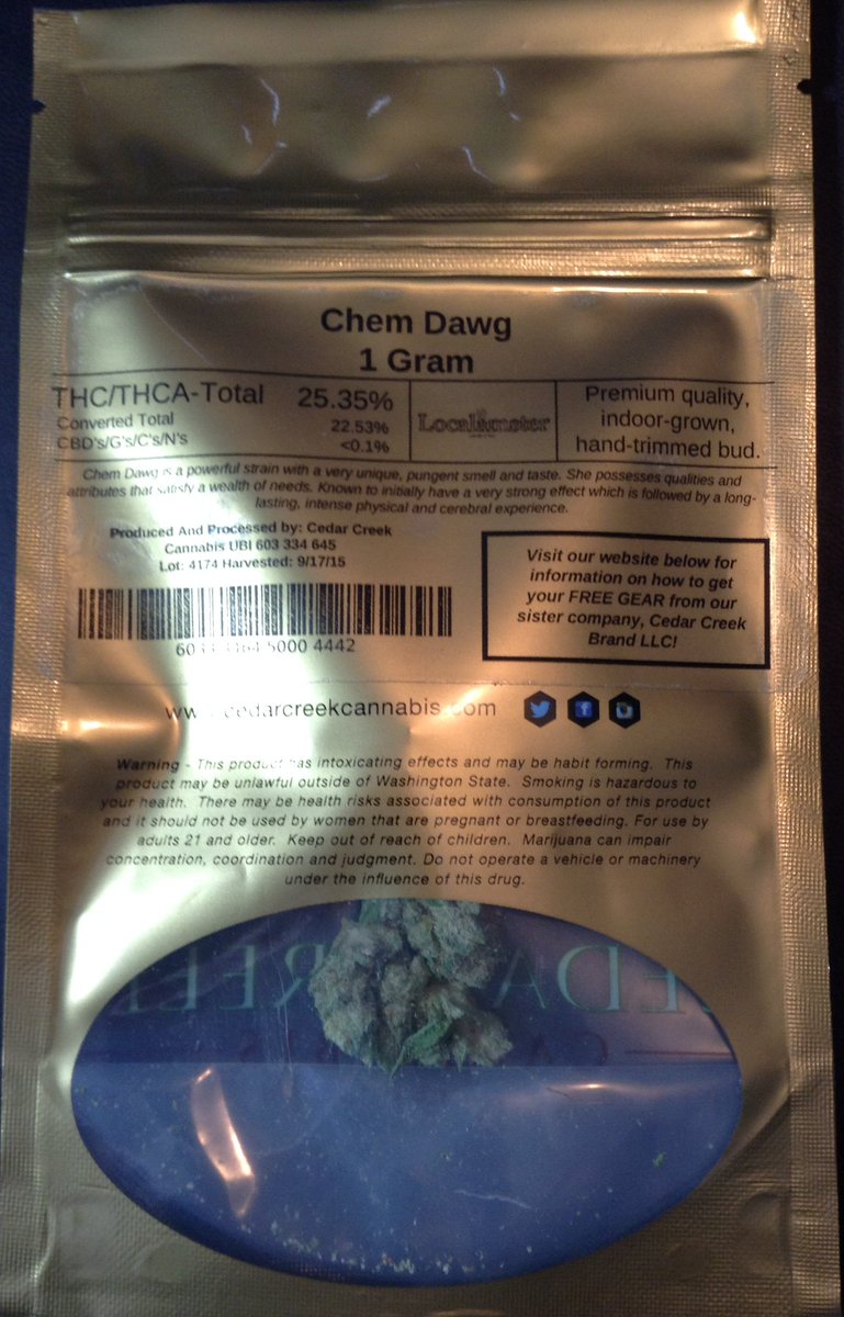 theAgingEnt's tweet photo. #CHEMDAWG #THC25% https://t.co/gbddB6zgOl @CedrCrkCannabis #glazed #Sativa #WAPot #Marijuana #StonerNation #Weedlife https://t.co/Mi8iL4gXP4