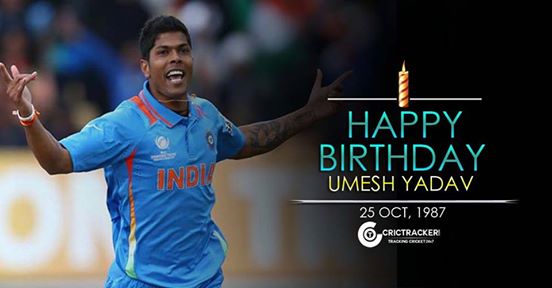 Happy Birthday Umesh Yadav. He turns 28 today....  