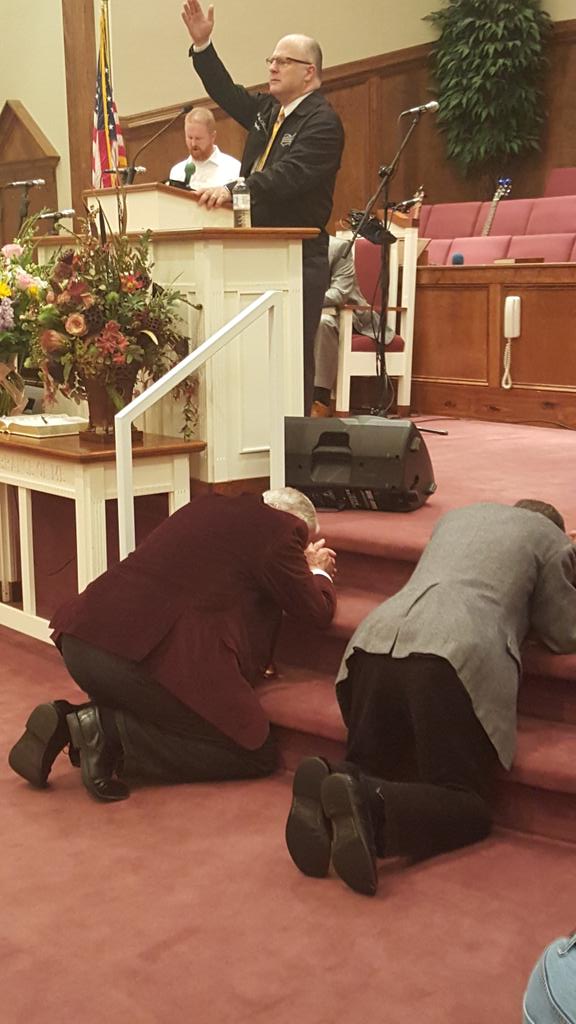 CBCFairmount's tweet photo. Immediately after @DrJohnNHamblin concluded tonight, Dr. Allen was the first one on the altar! #leadbyexample https://t.co/10gEPoIKe8