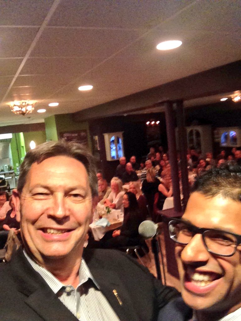 RichardStarke's tweet photo. Hamming it up with Dr. Nekky Jamal at #onewellatatime--now #threewellsandcounting! @LloydRotary @LloydTuesRotary https://t.co/tIcufnBMI8