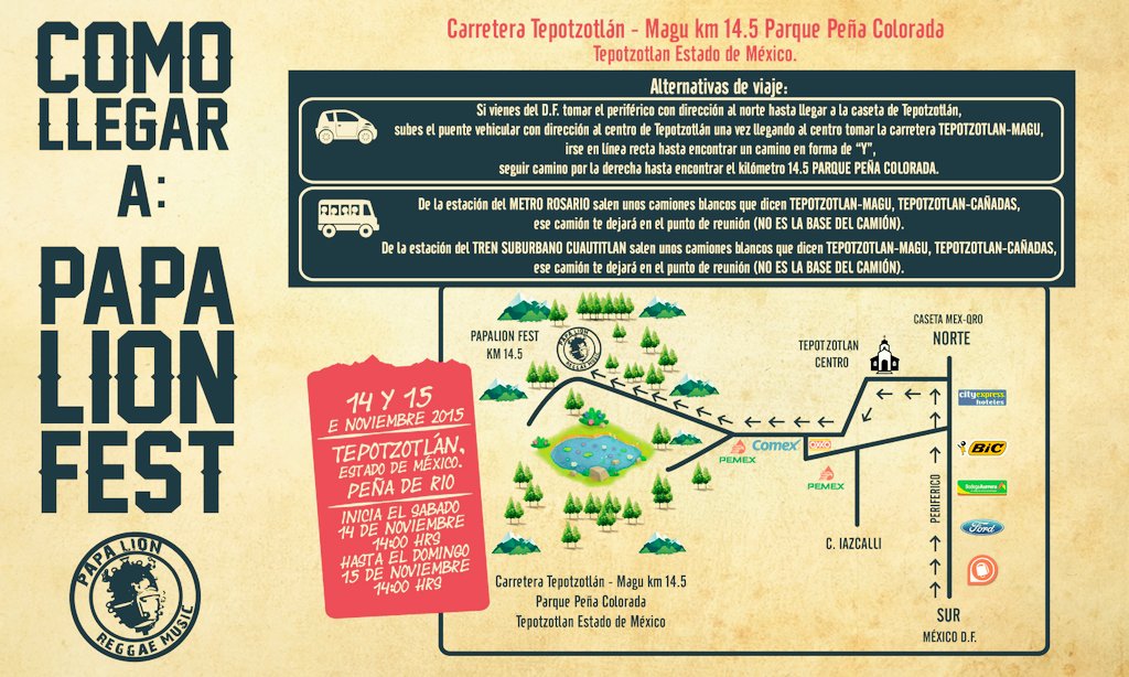 PapaLion7's tweet photo. Ya sabes como llegar al festival? https://t.co/40nwsVlMSS